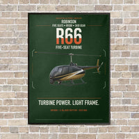 Thumbnail for Robinson R66 vertical canvas print - framed - dark green background