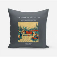 Thumbnail for VINTAGE G4480 - The First Snow Circuit - Designed Pillows design on gray
