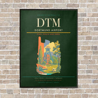 Thumbnail for Dortmund Airport DTM vertical canvas print - framed - dark green background