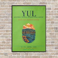 Thumbnail for Montréal–Trudeau International Airport YUL vertical canvas print - framed - light green background