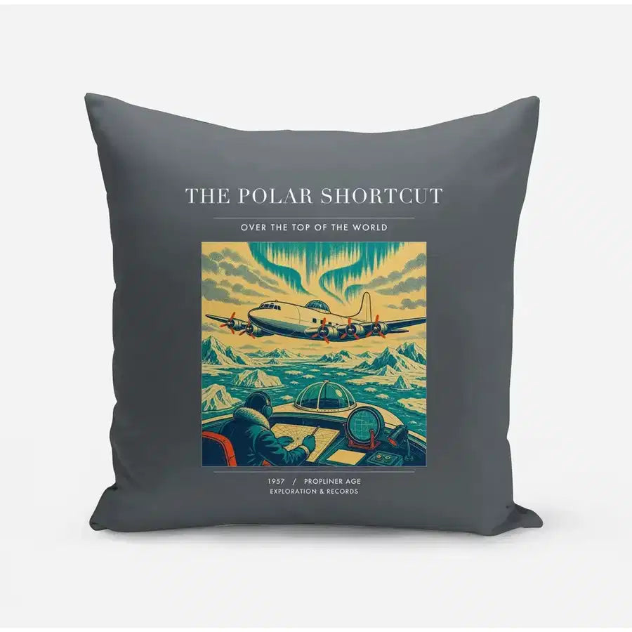 VINTAGE G4086 - The Polar Shortcut - Designed Pillows design on gray