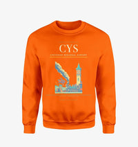 Thumbnail for Cheyenne Regional Airport (CYS) design on orange sweatshirt
