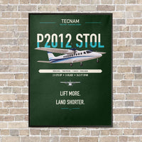 Thumbnail for Tecnam P2012 STOL vertical canvas print - framed - dark green background