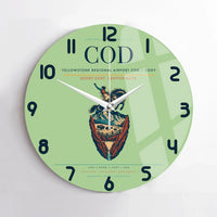Thumbnail for Yellowstone Regional Airport (COD) design on light green no frame wall clock