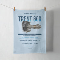 Thumbnail for TRENT 800 design on light blue towel