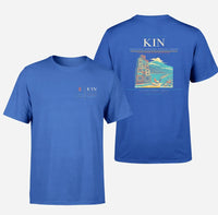 Thumbnail for Norman Manley International Airport (KIN) design printed on blue double-side t-shirt
