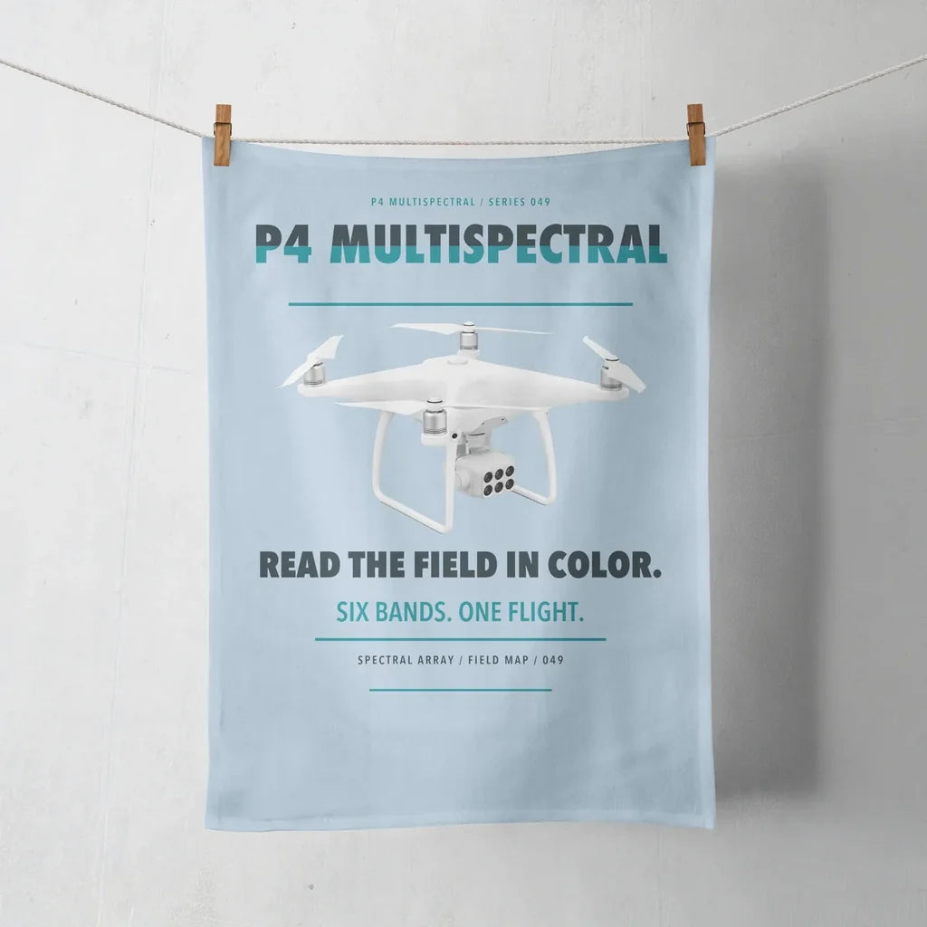 DJI P4 Multispectral design on light blue towel