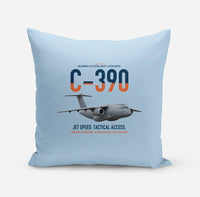 Thumbnail for C-390 Millennium design on light blue pillow