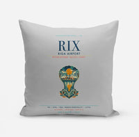Thumbnail for Riga Airport (RIX) design on light gray pillow