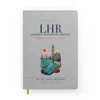 Thumbnail for London Heathrow Airport (LHR) design on light gray notebook