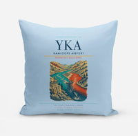 Thumbnail for Kamloops Airport (YKA) design on light blue pillow