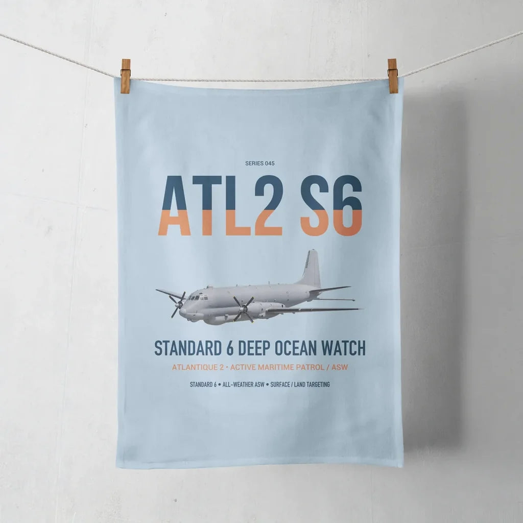 Atlantique 2 Standard 6 design on light blue towel