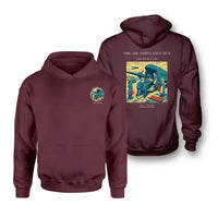 Thumbnail for VINTAGE G4506 - The Air Ambulance Run - Double-Side Hoodie design on darkred double side