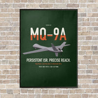 Thumbnail for MQ-9A Reaper vertical canvas print - framed - dark green background