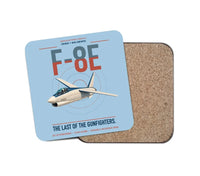 Thumbnail for F-8E Crusader design on light blue 1 piece coaster