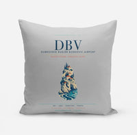 Thumbnail for Dubrovnik Ruđer Bošković Airport (DBV) design on light gray pillow