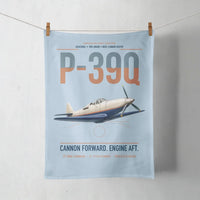 Thumbnail for P-39Q Airacobra design on light blue towel