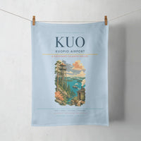 Thumbnail for Kuopio Airport (KUO) design on light blue towel