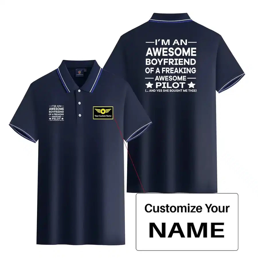 Customisable I am an Awesome Boyfriend Polo Shirt - view 5