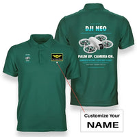 Thumbnail for DJI Neo design on green polo with custom name badge