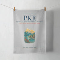 Thumbnail for Pokhara International Airport (PKR) design on light gray towel