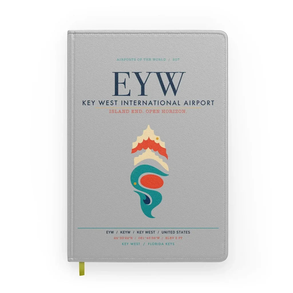 Key West International Airport (EYW) design on light gray notebook
