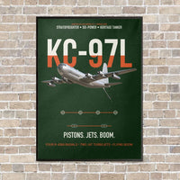 Thumbnail for KC-97L STRATOFREIGHTER vertical canvas print - framed - dark green background
