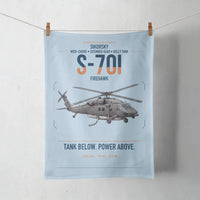 Thumbnail for Sikorsky S-70i FIREHAWK design on light blue towel