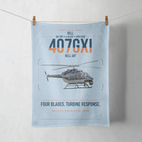 Thumbnail for Bell 407GXi design on light blue towel