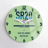 Thumbnail for Cirrus SR20 design on light green no frame wall clock