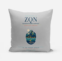 Thumbnail for Queenstown Airport (ZQN) design on light gray pillow