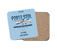Thumbnail for Tecnam P2012 STOL design on light blue 1 piece coaster