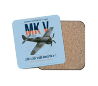 Thumbnail for Hawker Tempest Mk V design on light blue 1 piece coaster