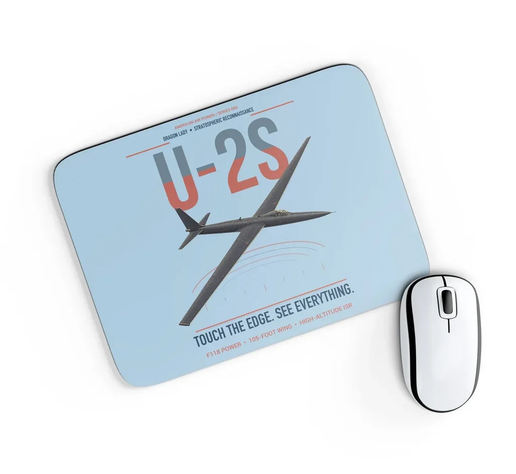 U-2S Dragon Lady design on light blue rectangle mouse pad