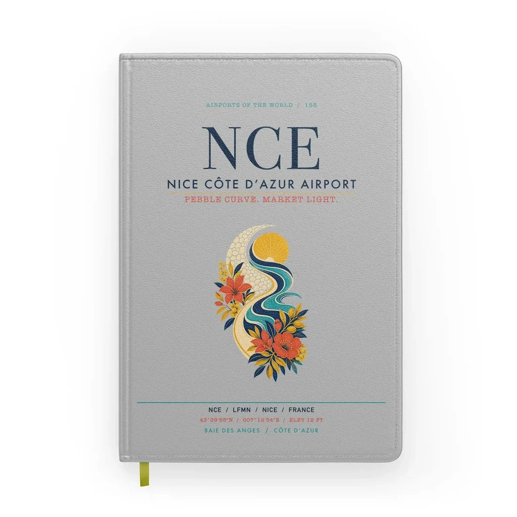 Nice Côte d’Azur Airport (NCE) design on light gray notebook