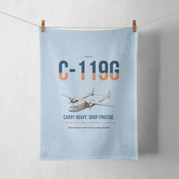 Thumbnail for C-119G Flying Boxcar design on light blue towel