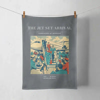 Thumbnail for VINTAGE G4121 - The Jet Set Arrival - Designed Towels design on gray
