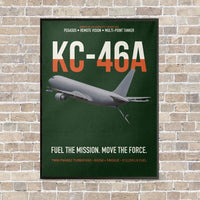 Thumbnail for KC-46A PEGASUS vertical canvas print - framed - dark green background