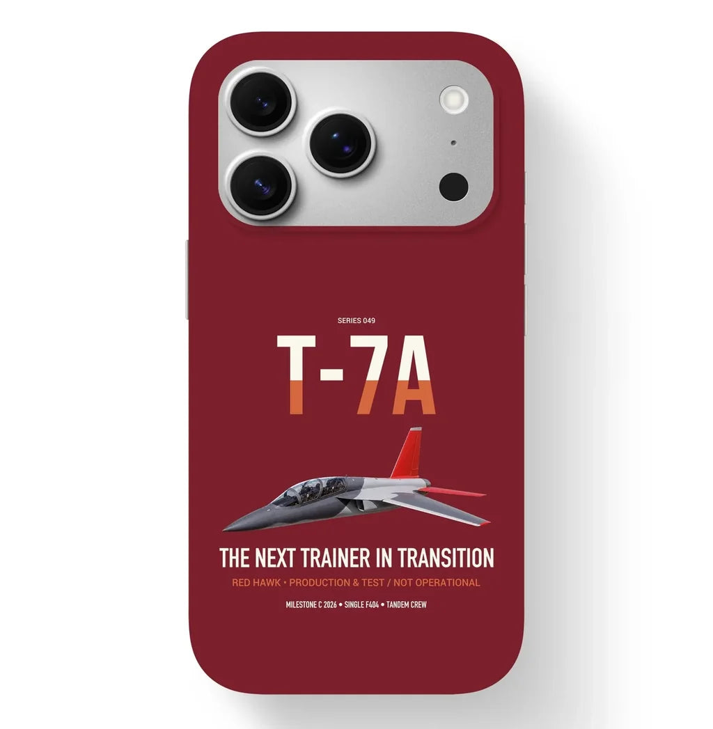 T-7A Red Hawk design on dark red magsafe iphone case, for iPhone 17 Pro