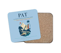 Thumbnail for Jay Prakash Narayan International Airport (PAT) design on light blue 1 piece coaster