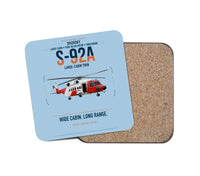 Thumbnail for Sikorsky S-92A design on light blue 1 piece coaster