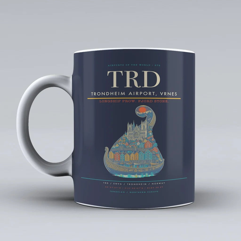 Trondheim Airport, Vrnes TRD Mug - Dark Blue