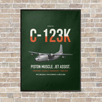 Thumbnail for C-123K Provider vertical canvas print - framed - dark green background
