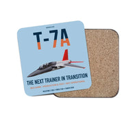 Thumbnail for T-7A Red Hawk design on light blue 1 piece coaster