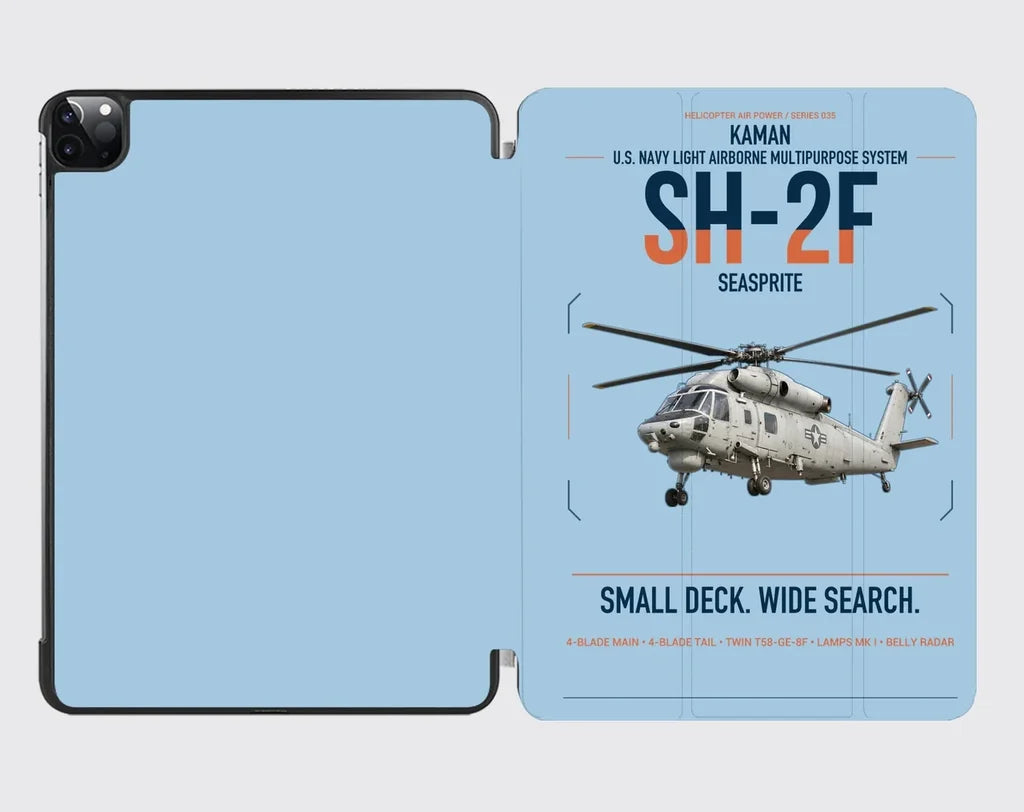 Kaman SH-2F Seasprite design on light blue ipad tablet case