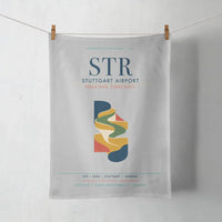 Thumbnail for Stuttgart Airport (STR) design on light gray towel