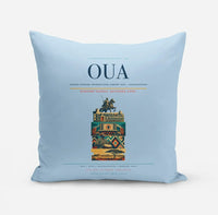 Thumbnail for Thomas Sankara International Airport (OUA) design on light blue pillow