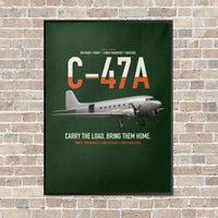 Thumbnail for C-47A Skytrain vertical canvas print - framed - dark green background