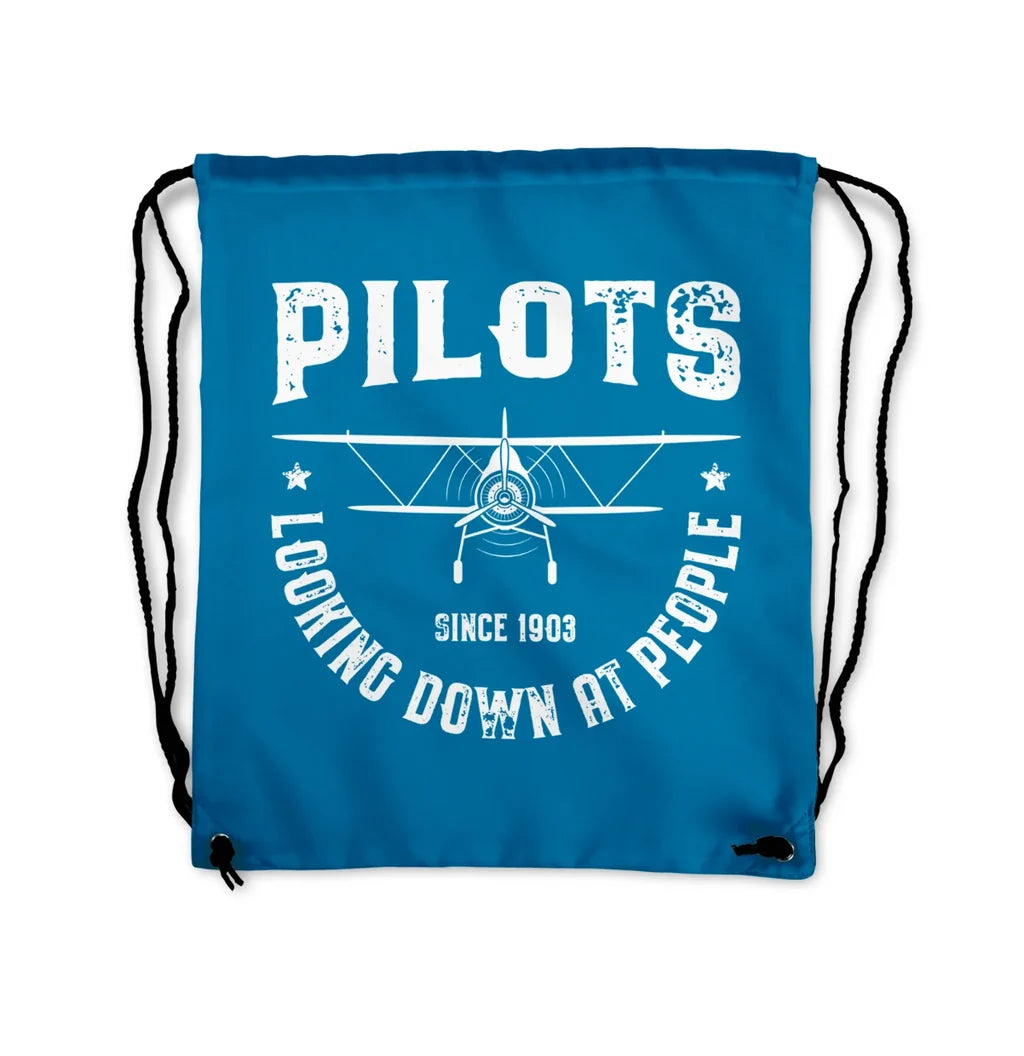 Pilots Looking Down at People Drawstring Bag - view 5