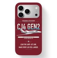 Thumbnail for Cessna Citation CJ4 Gen2 design on dark red magsafe iphone case, for iPhone 17 Pro